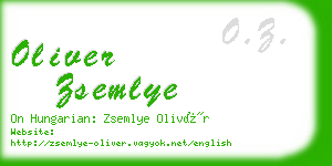 oliver zsemlye business card